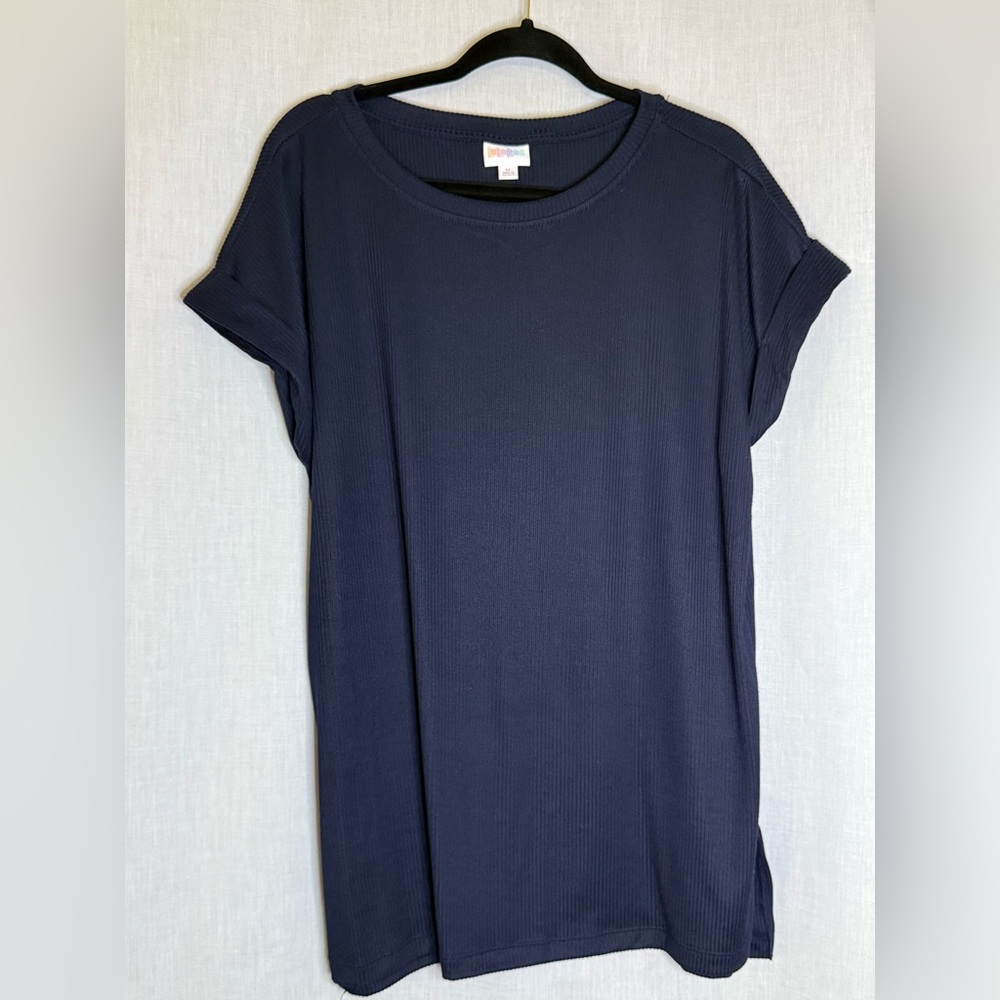 LuLaRoe Dark Blue Ribbed Shirt